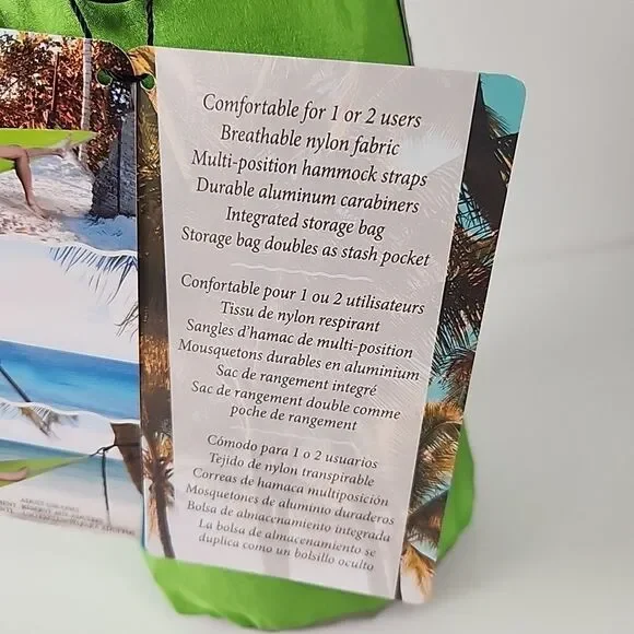 Cascade Oasis 2 Person Lightweight Nylon Travel Hammock With Straps Storage Bag - Picture 4 of 12